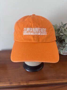 Super Nintendo Entertainment System Orange Baseball Cap Adjustable Tailgate